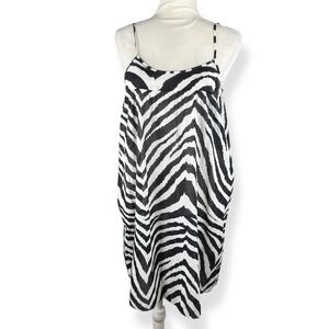 ECHO Zebra Animal Print Dress Womens Size Large Oversized Summer Sundress Resort